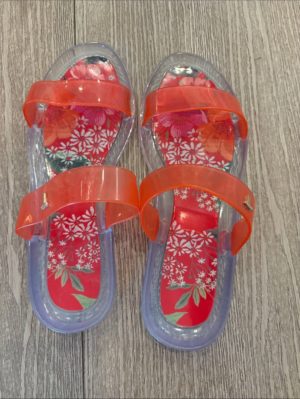 Ted Baker Pink Floral Insole Double-Strap Jelly Sandals size 38
